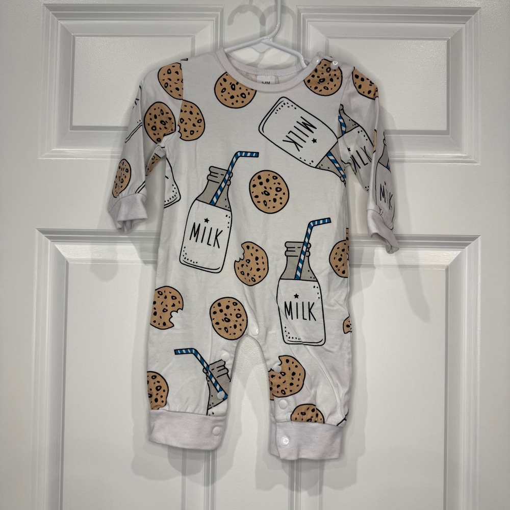 Milk and Cookies Baby Romper Size 3-6M One-Piece Outfit Adorable